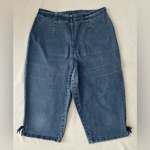 Croft & Barrow Vintage Women Capris Jeans M Blue Denim Stretch Straight Leg
